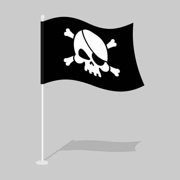 Jolly Roger. bandera pirata. Calavera y huesos. cabeza de esqueleto. growi — Archivo Imágenes Vectoriales